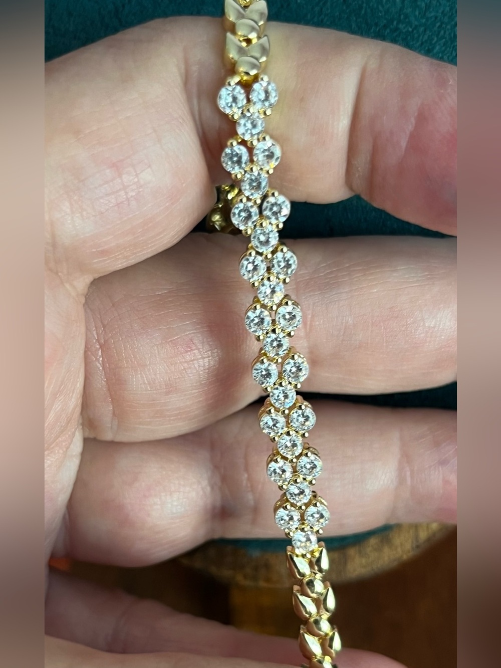 Gold Tennis Bracelet with lovely CZs - Light Up Your Wrist! 7.5”